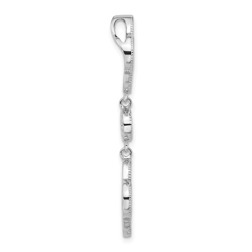 Sterling Silver Polished Fancy CZ Chain Slide Pendant QP4388