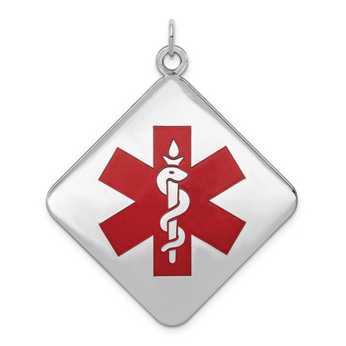 Image of Sterling Silver Rhodium-plated Medical Jewelry Pendant XSM69