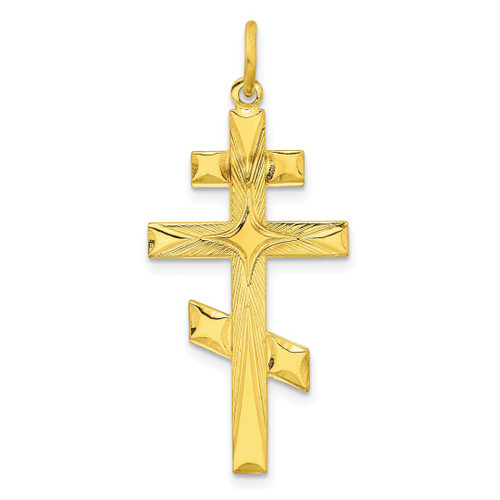 Sterling Silver Gold-tone Polished Solid Cross Pendant QC11131