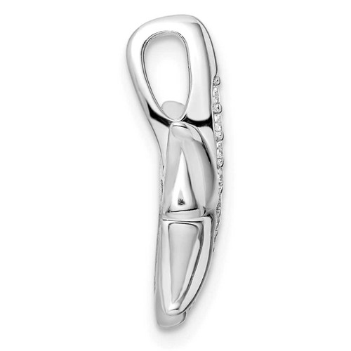Image of Sterling Silver Rhodium-plated CZ Starfish Slide Pendant QP5543
