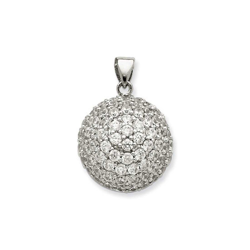 Image of Sterling Silver CZ Open-back Ball Pendant Image of Sterling Silver CZ Open-back Ball Pendant