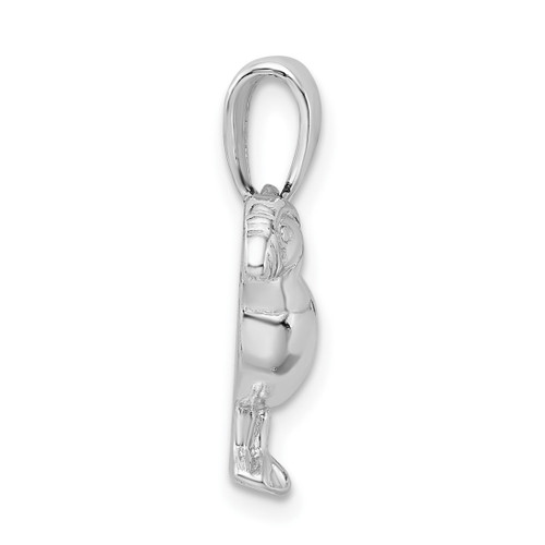 Sterling Silver Polished Puffin Bird Pendant
