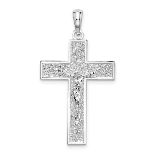 Image of Sterling Silver Textured Latin Crucifix Pendant