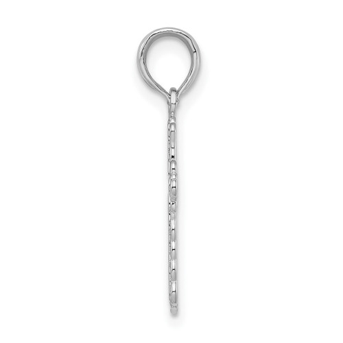 Image of Sterling Silver Polished Lace Trim Cross Pendant
