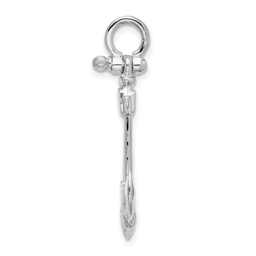 Sterling Silver Polished/Textured 3D Anchor Pendant
