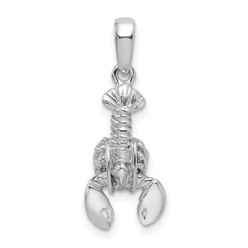 Image of Sterling Silver Polished 3D Moveable Lobster Pendant
