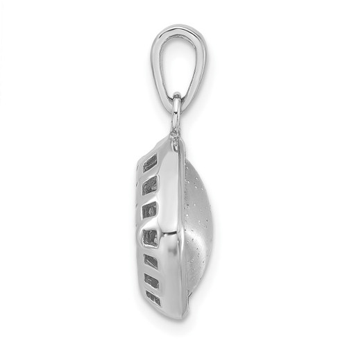 Sterling Silver Polished & Textured Kite-shape Pendant
