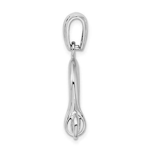 Image of Sterling Silver Polished 3D Large Shackle Link Pendant