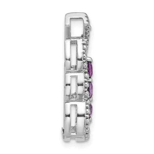 Image of Sterling Silver Rhodium-plated Amethyst Chain Slide Pendant