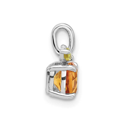 Image of Sterling Silver Rhodium-plated Citrine and Peridot Orange Pendant