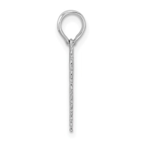 Image of Sterling Silver Rhodium-plated Texture FOR MOM/THANKS Heart Pendant