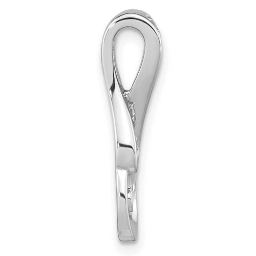 Image of Sterling Silver Rhodium-plated Polished CZ Swirl Chain Slide Pendant