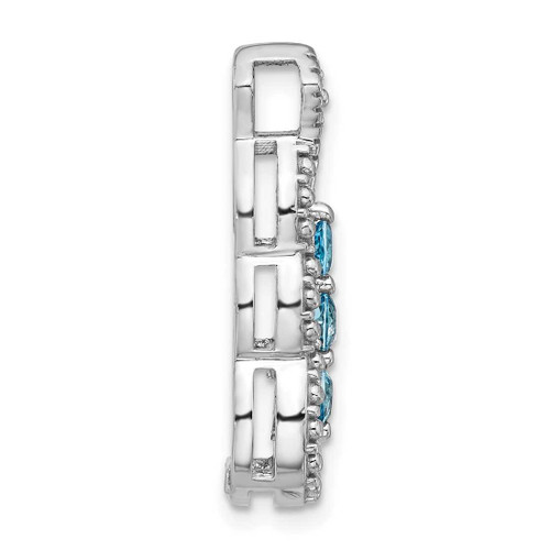 Image of Sterling Silver Rhodium-plated Light Swiss Blue Topaz Chain Slide Pendant