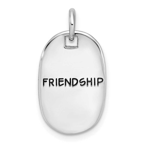 Image of Sterling Silver Rhodium-plated Antiqued FRIENDSHIP/EXPRESS KINDNESS Pendant