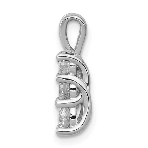 Image of 14k White Gold AA Diamond Small Three Stone Pendant