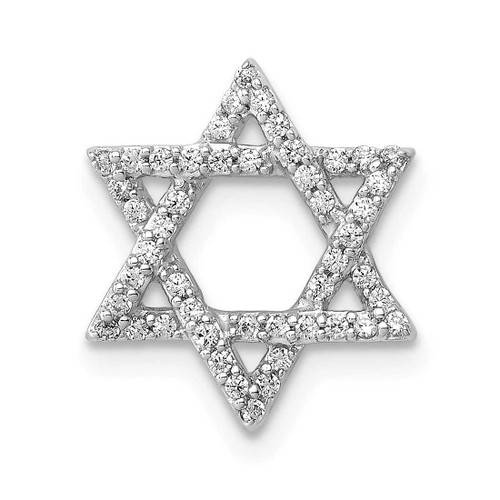 Image of 14k White Gold 1/5ctw Diamond Star of David Chain Slide Pendant