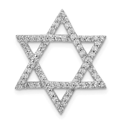 Image of 14k White Gold 5/8ctw Diamond Star of David Chain Slide Pendant