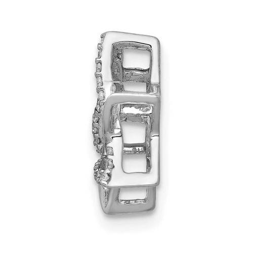 Image of 14k White Gold 1/10ctw Diamond Star of David Chain Slide Pendant