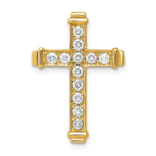 Image of 14K Yellow Gold AA 3/8ctw Diamond Latin Cross Chain Slide Pendant