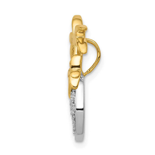Image of 14k Two-tone Gold Diamond Double Palm Tree and Wave Chain Slide Pendant