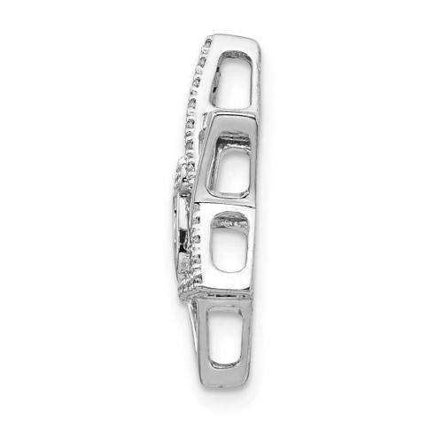 Image of 14k White Gold 1/10ctw Diamond Star of David w/Chai Chain Slide Pendant