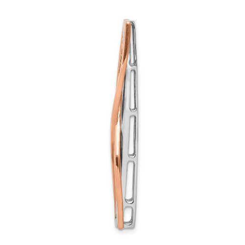 Image of 14k Two-tone Gold 1/2ctw Diamond Fancy Criss-Cross Bar Chain Slide Pendant