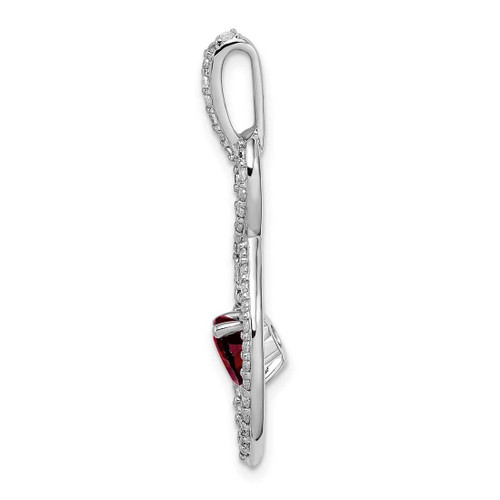 Image of 14k White Gold Garnet and Diamond Pendant PM7111-GA-039-WA