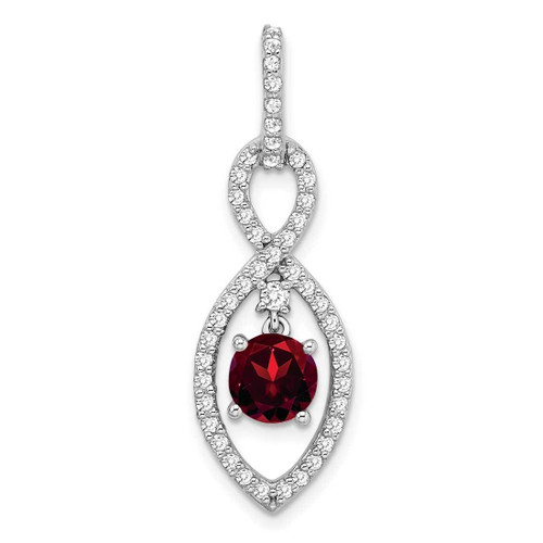 Image of 14k White Gold Garnet and Diamond Pendant PM7111-GA-039-WA