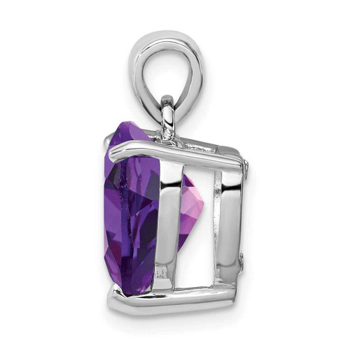 Image of Sterling Silver Rhodium-plated Amethyst Pendant QP2902AM