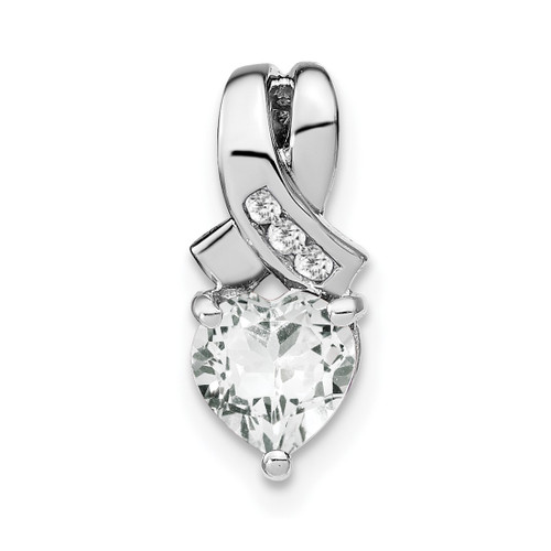 Sterling Silver White Topaz and Diamond Pendant PM7401-WT-003-SSA