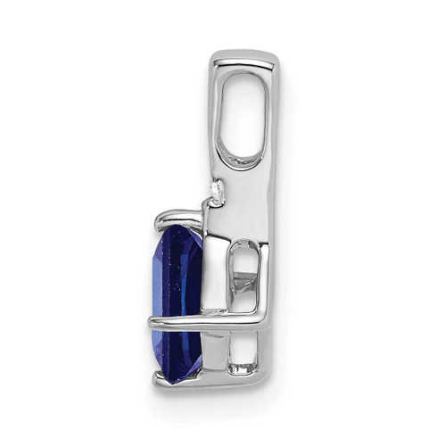 Image of 14k White Gold Cushion Sapphire and Diamond Pendant PM7183-SA-001-WA