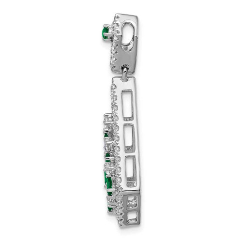 Image of 14k White Gold Emerald and Diamond Chain Slide Pendant PM7194-EM-062-WA
