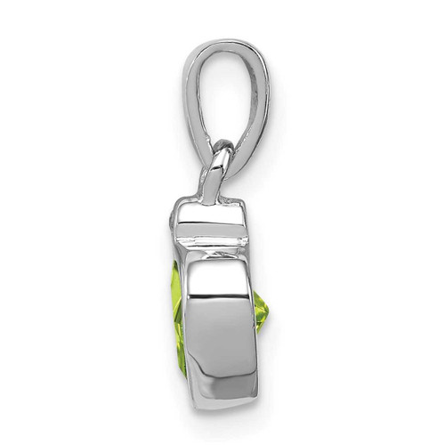 Image of Sterling Silver Rhodium-plated Peridot and Diamond Pendant QDX822