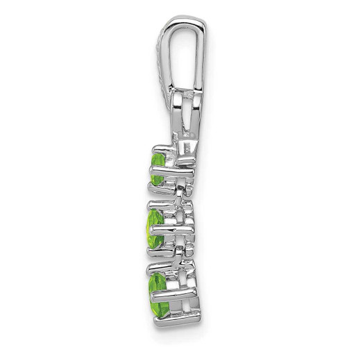 Image of Sterling Silver Rhodium-plated Peridot and Diamond Pendant QP3101PE