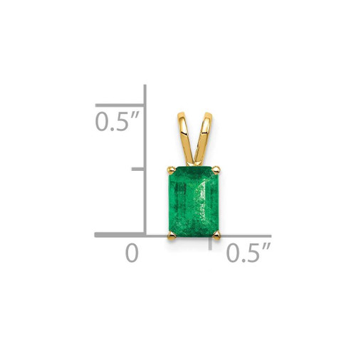 Image of 14K Yellow Gold 7x5mm Emerald-cut Emerald pendant Image of 14K Yellow Gold 7x5mm Emerald-cut Emerald pendant