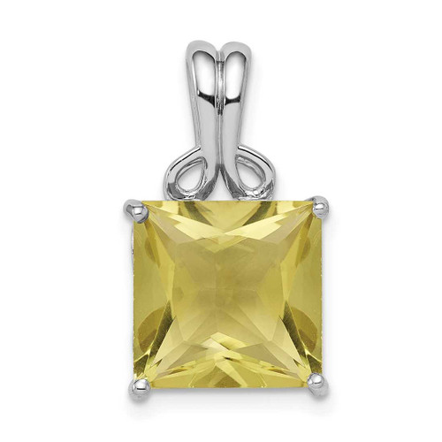 Image of Sterling Silver Rhodium-plated Lemon Quartz Pendant