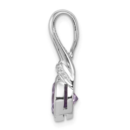 Image of Sterling Silver Rhodium-plated CZ and Amethyst Pendant