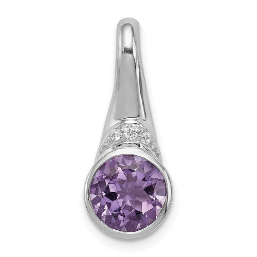 Image of Sterling Silver Rhodium-plated CZ and Amethyst Pendant