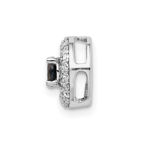 Image of 14k White Gold 1/4ctw Diamond and .25 Sapphire Chain Slide Pendant