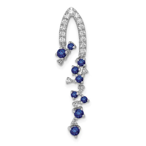 Image of 14K White Gold Lab Grown Diamond SI1/SI2, G H I, & Created Sapphire Pendant PM5288-SA-020-WLG