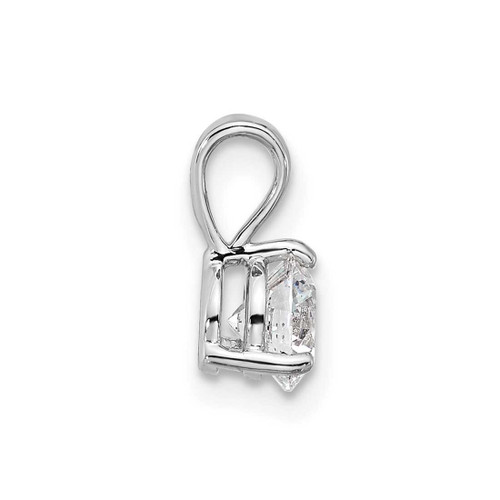 Image of 14k White Gold 1/2ct. Round Lab Grown Diamond SI+, H+, 3 Prong Solitaire Pendant
