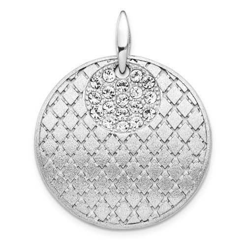 Sterling Silver Brushed Preciosa Crystal Pendant