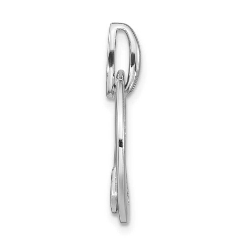 Image of Sterling Silver Rhodium-plated and Gold-plated CZ Brushed Pendant