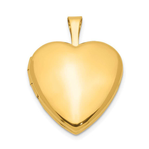 Image of 1/20 Gold-filled Satin and Polished 2-Frame 15mm Heart Locket Pendant