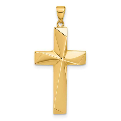 Image of 14K Yellow Gold Polished Cross Pendant C4943