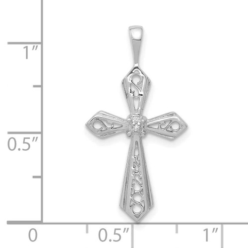 Image of 10K White Gold AA Diamond Passion Cross Pendant