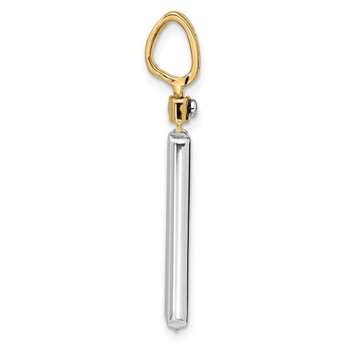 Image of 14K Two-tone Gold Brushed Cross Dog Tag Pendant