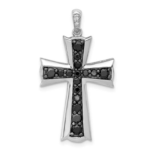 Image of 14k White Gold 5/8ct. Black Diamond Cross Pendant