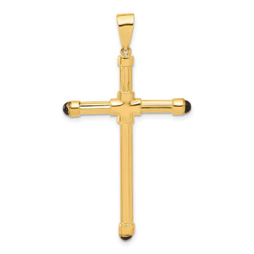 Image of 14K Yellow Gold Polished with Black Onyx Cross Pendant