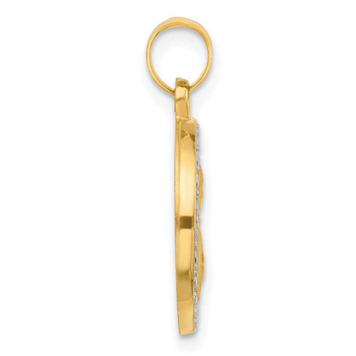 Image of 14K Yellow Gold with Rhodium Hollow St. Theresa Pendant